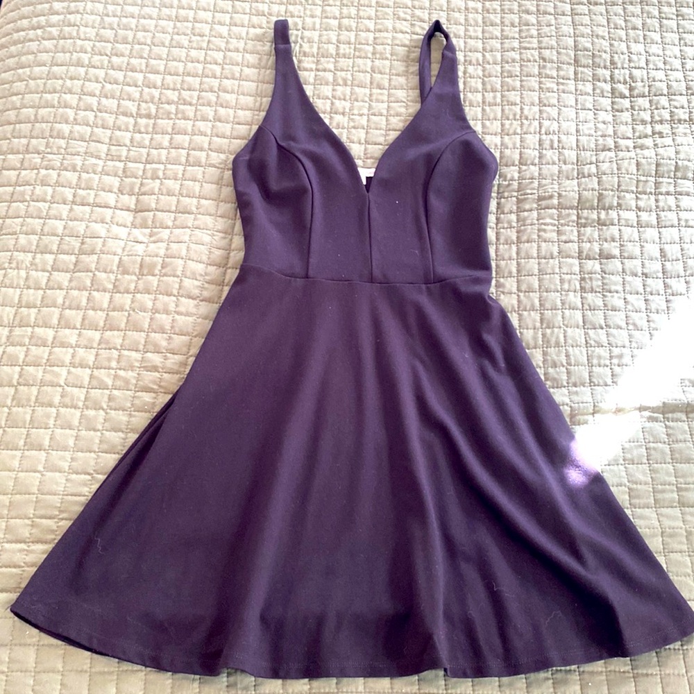 Black V neck dress